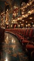 Elegant theater interior showcases ornate seating and enchanting ambiance during an evening performance photo