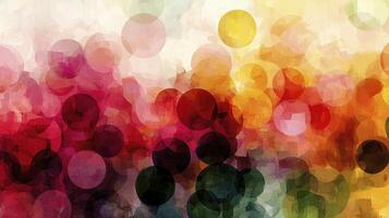 Abstract painting of circles with a blurred background photo