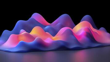 A 3d rendering of a wave of colored lights photo