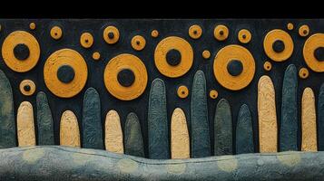 A wall with a lot of circles on it photo