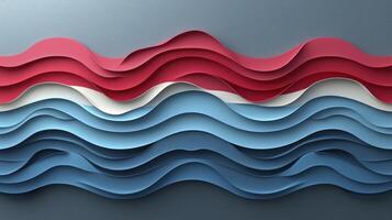 A wave of paper cut out of the flag of the netherlands photo