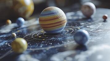 An image of an egg with planets around it photo