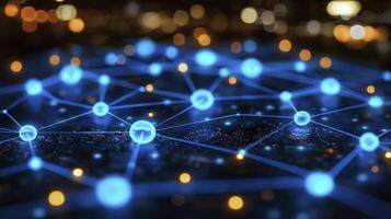 The network is connected to many dots photo