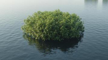 A small tree in the middle of a lake photo