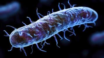 A close up of a bacteria that is on a black background photo