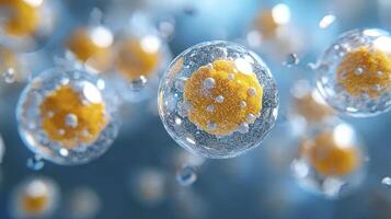 A close up of a cell with many bubbles photo