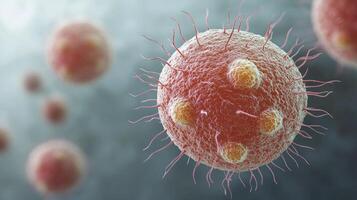 A close up of a virus cell photo