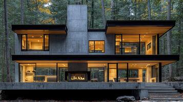 A modern house in the woods photo