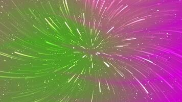 Abstract Light Streaks Emerging in Green and Magenta Slow Motion video