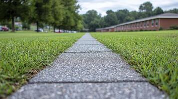 A walkway in the grass photo