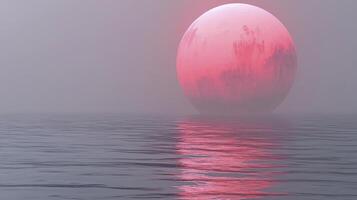 A pink ball floating in the water photo
