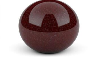 Polished sphere, deep crimson, speckled pattern photo