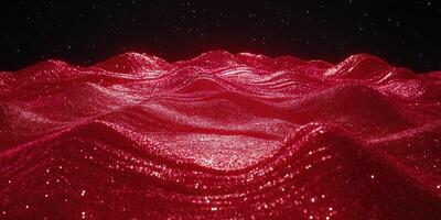 Red sparkly textured landscape against dark space photo
