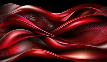 Red flowing abstract shapes photo