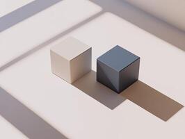 Two simple cubes, light and shadow photo