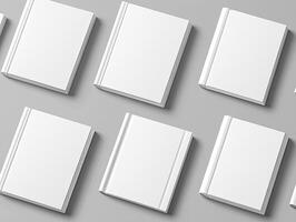 Blank Books Arranged in a Grid Pattern photo