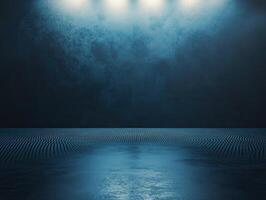 Dark, moody studio space with spotlights photo