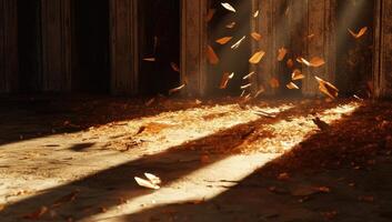 Golden Sunlight Streams Through a Dusty Interior photo