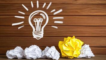 Idea emerges from discarded thoughts photo