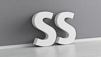3d rendering of the word s on a white floor photo