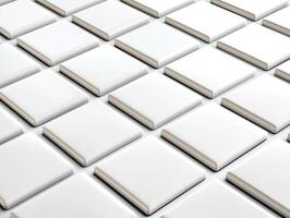 Uniform white square tiles photo