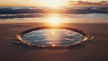 Sunrise pool in the sand photo