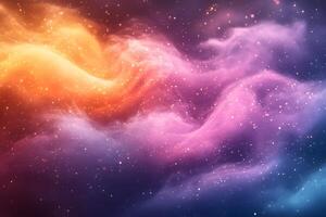 Ethereal Cosmic Cloudscape with Vibrant Multicolored Nebula for Abstract Background Design photo