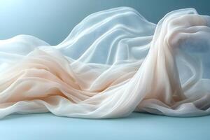 Elegant Flowing Fabric in Soft Pastel Tones for Interior Design and Textural Inspiration photo