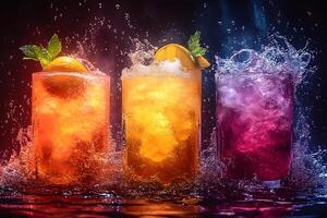 Vibrant Summer Refreshment with Citrus and Berry Splash for Beverage Design photo