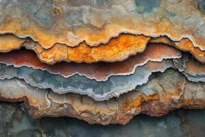 Abstract Layers of Earthy Textures in Rust and Turquoise for Artistic Wall Art Design photo
