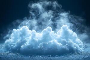 Mysterious Smoky Cloudscape on Deep Blue Background for Imaginative Designs photo