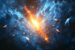 Cosmic Explosion in Deep Space Dynamic Nebula and Celestial Phenomena for Sci-Fi Design photo