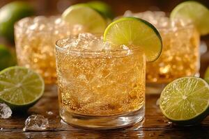 Refreshing Iced Lime Cocktails with Sparkling Bubbles - Perfect for Summer photo