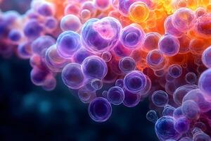 Vibrant Abstract Microscopic Bubble Art Print for Modern Design photo