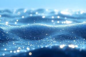 Sparkling Ocean Waves with Sunlit Bokeh for Tranquil and Serene Design photo