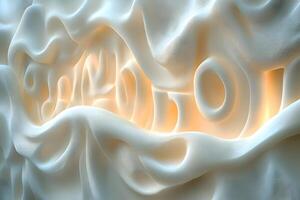 Abstract Fabric Waves with Soft Glow for Interior Design and Decor photo