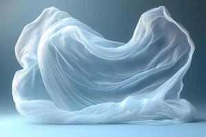 Ethereal White Fabric Flowing in Abstract Art Design for Creative Visuals photo