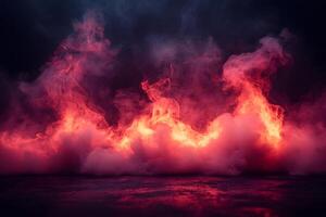 Fiery Red and Smoke Abstract Background for Energetic and Mysterious Design photo