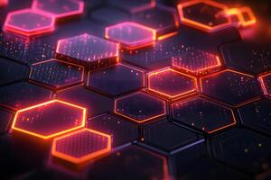 Futuristic Digital Hexagon Pattern Background for Technology Design photo