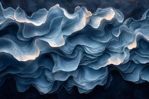 Abstract Fluid Wave Patterns in Elegant Blue Tones for Modern Design Concepts photo