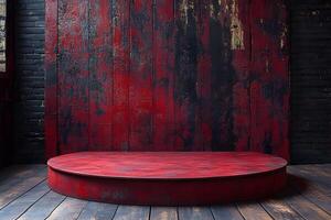 Rustic Red Wooden Photography Backdrop for Studio and Event Design photo