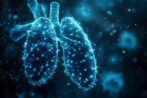 Digital Visualization of Human Lungs with Viral Infection Concept for Medical Use photo