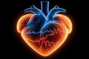 Digital Visualization of Heart Health with Vital Signs and Cardiovascular Monitoring photo