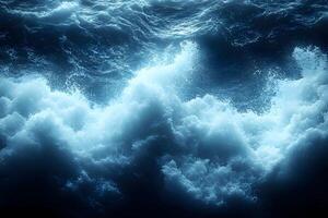 Mesmerizing Ocean Waves Crash Powerfully for Serenity and Inspiration in Nature photo