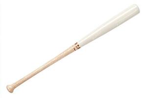 A distinct white baseball bat made from high-quality materials, showcasing a sleek design. Ideal for players seeking style and functionality during practice or games. photo