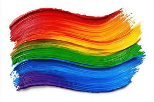 Bright colors blend beautifully in a brush stroke that symbolizes diversity and inclusion. The flowing design evokes a sense of unity and acceptance across communities and cultures. photo