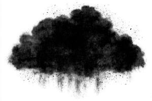 A dense dark cloud hovers ominously, suggesting an impending heavy rainstorm. The cloud appears textured and dramatic, evoking a sense of turbulence in the atmosphere. photo