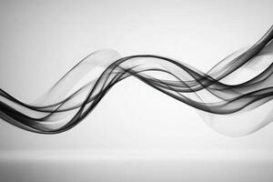 Soft black lines weave and intertwine against a bright white backdrop, creating a sense of movement and fluidity. The design conveys harmony and elegance without sharp edges. photo