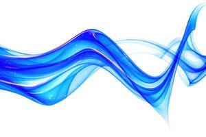 A flowing wave in shades of blue gracefully moves across a white background, showcasing smooth curves and a sparkling texture, evoking a sense of tranquility and elegance. photo