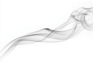 Delicate tendrils of smoke gracefully weave and twist against a light background, forming intriguing shapes. The ethereal movement captivates the viewer with its tranquility and elegance. photo